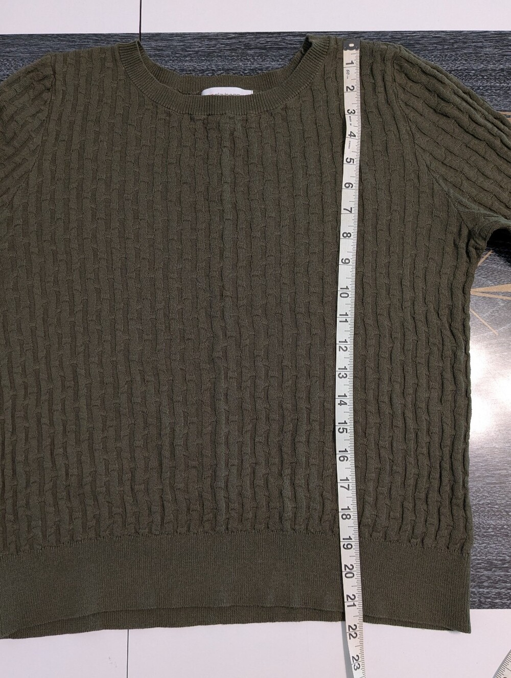 Liz Claiborne SS Crew Neck Green Sweater Sz Medium Cotton/Acrylic Blend - Picture 10 of 10